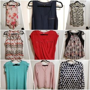 (9 Piece Bundle) Express, Guess, H&M & More Womens Blouses Size M